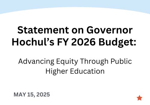 Statement on Governor Hochul’s FY 2026 Budget: Advancing Equity Through Public Higher Education